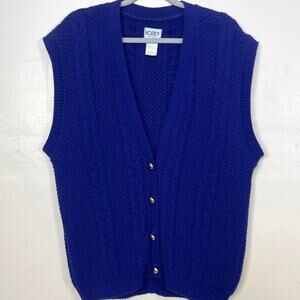 Vintage 1990's Koret Purple Button Up Sweater Vest 1X